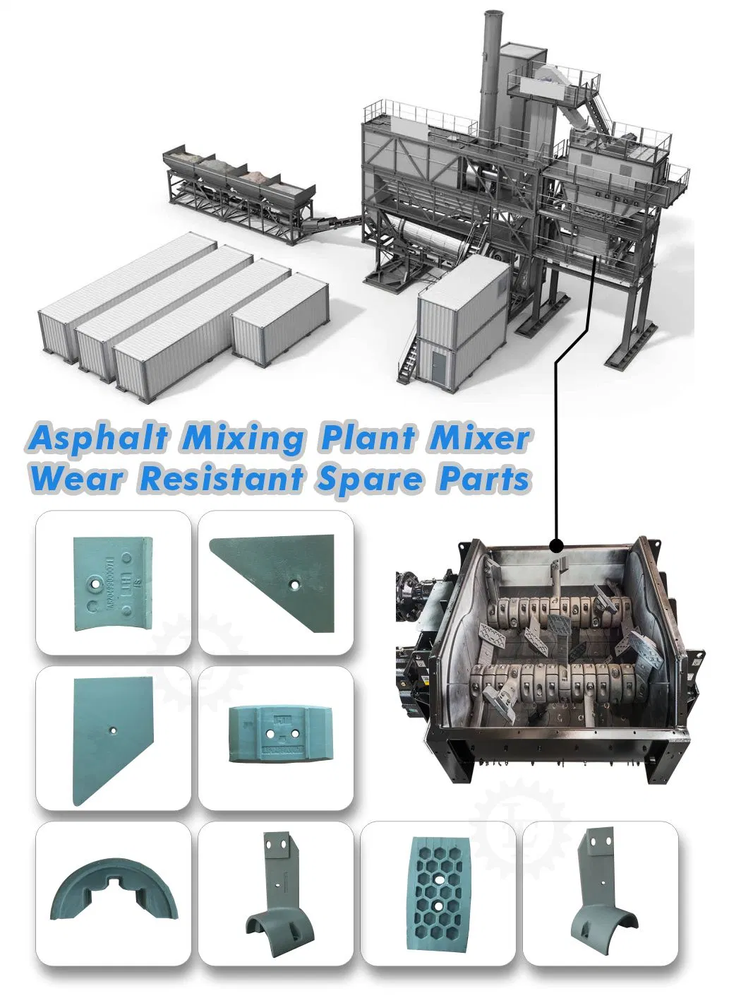 Heat Wear Resistant Seal Liner Plate for Lb2000 Asphalt Mixing Plant Mixer Part