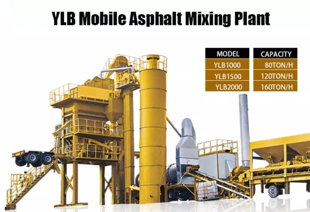 120t/H Mobile Asphalt Mixing Plant with Asphalt Dryer Drum